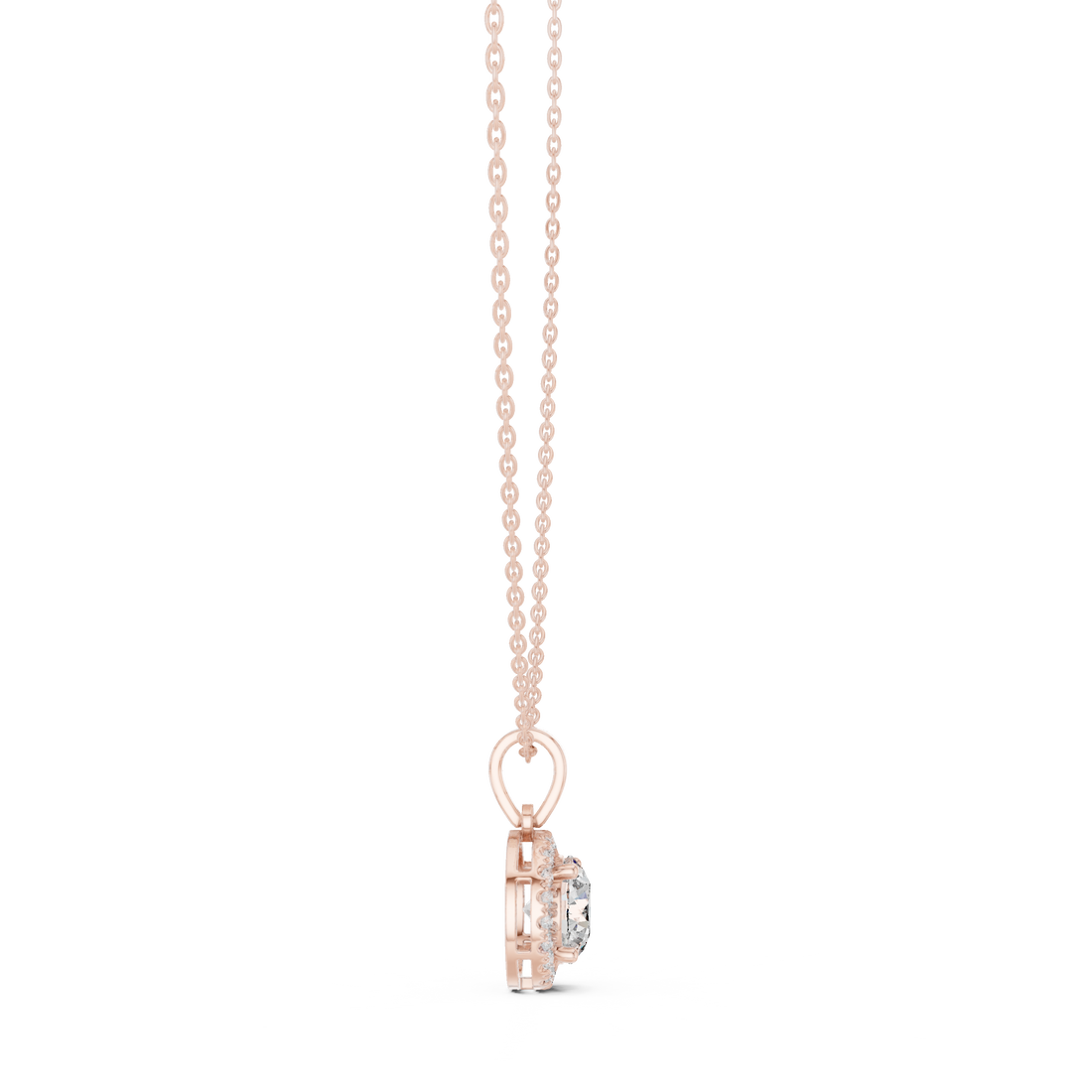 Classic Halo Diamond Pendant Necklace