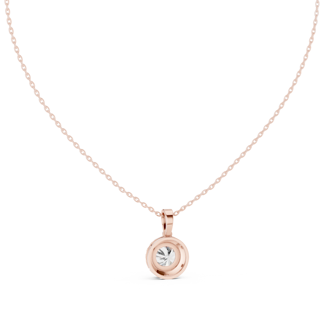 Classic Halo Diamond Pendant Necklace