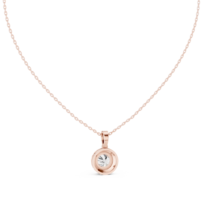 Classic Halo Diamond Pendant Necklace
