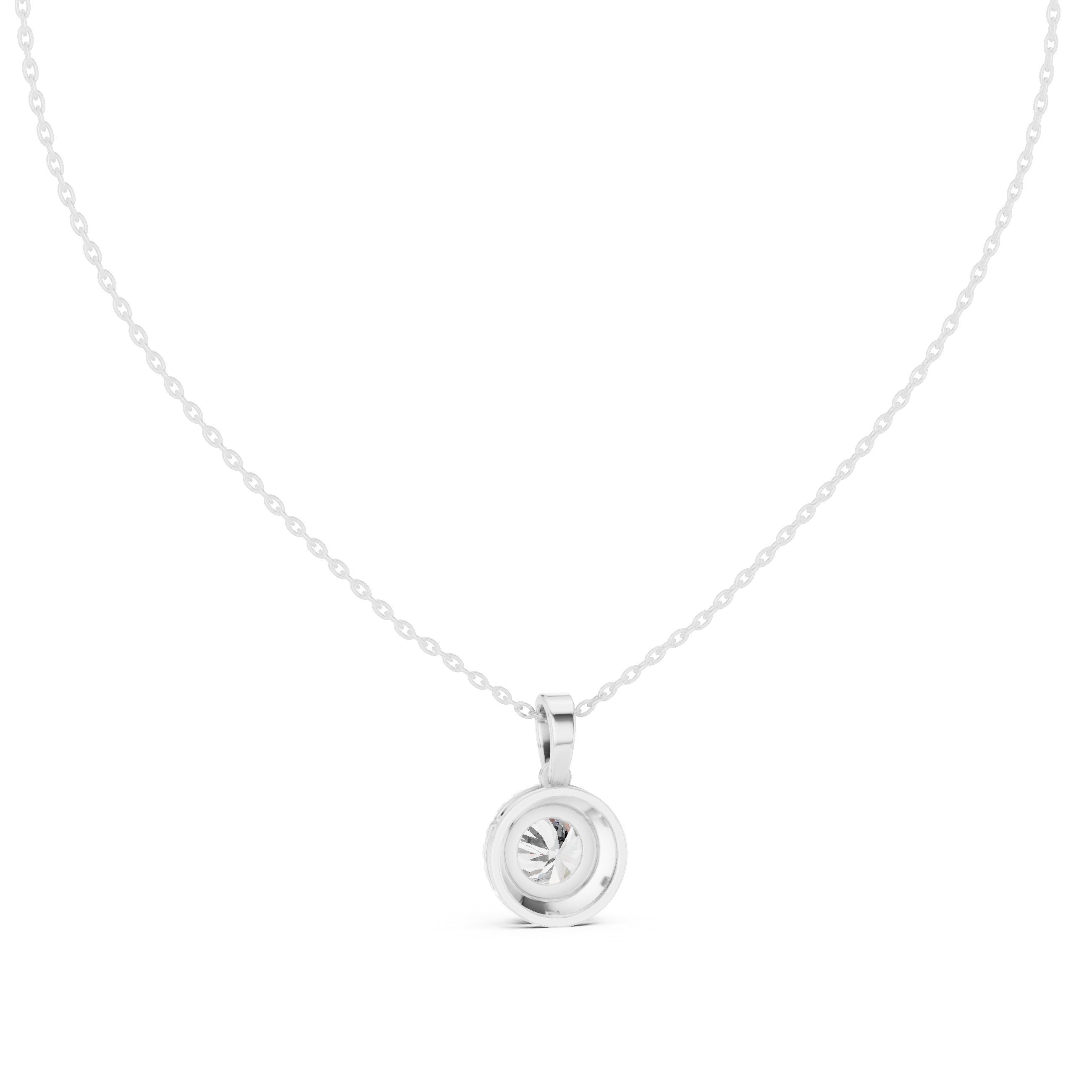 Classic Halo Diamond Pendant Necklace