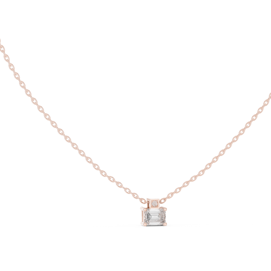 Emerald-Cut Diamond Pendant Necklace