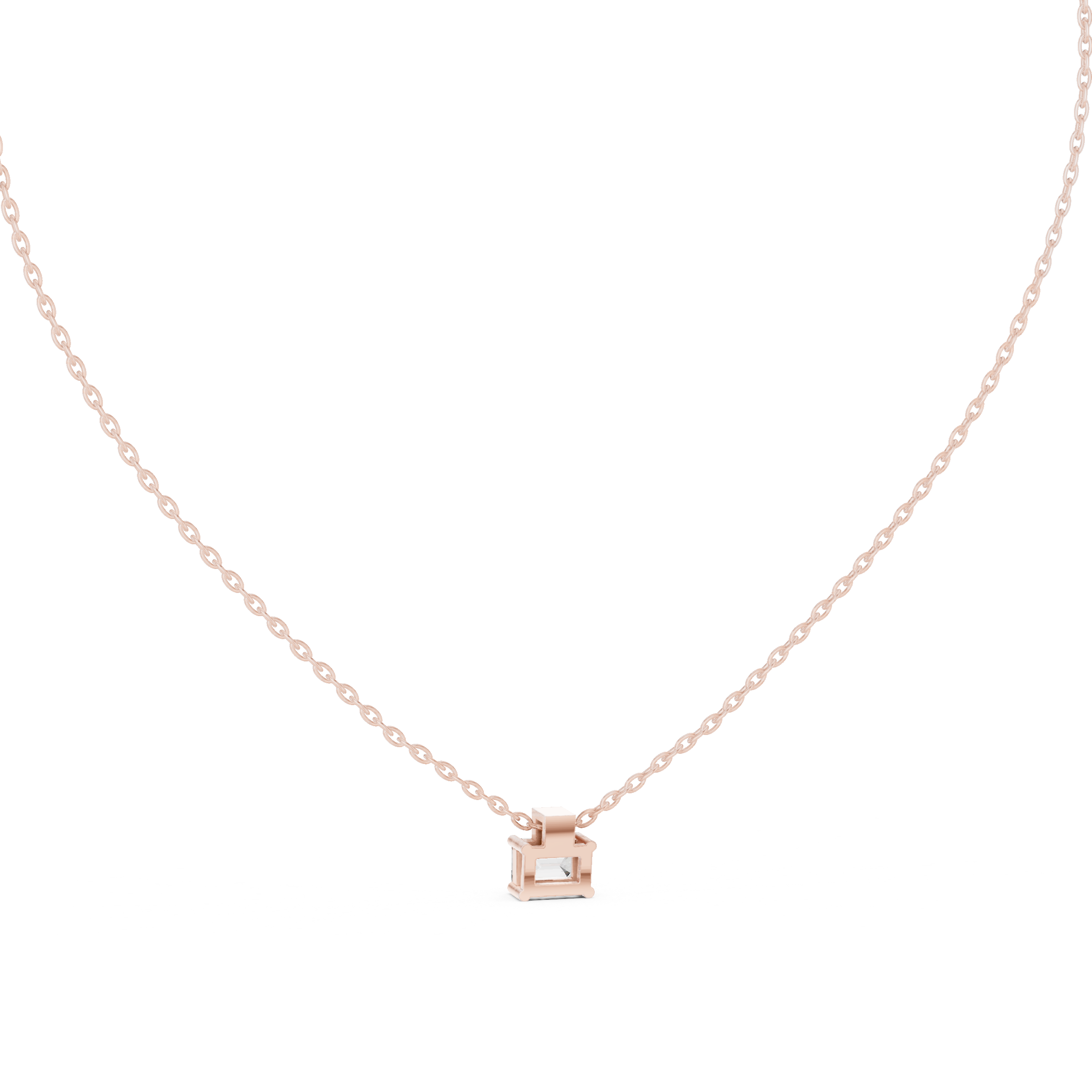 Emerald-Cut Diamond Pendant Necklace