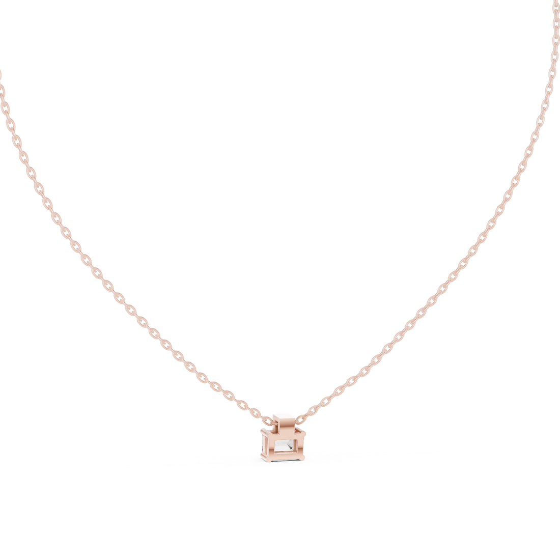Emerald-Cut Diamond Pendant Necklace