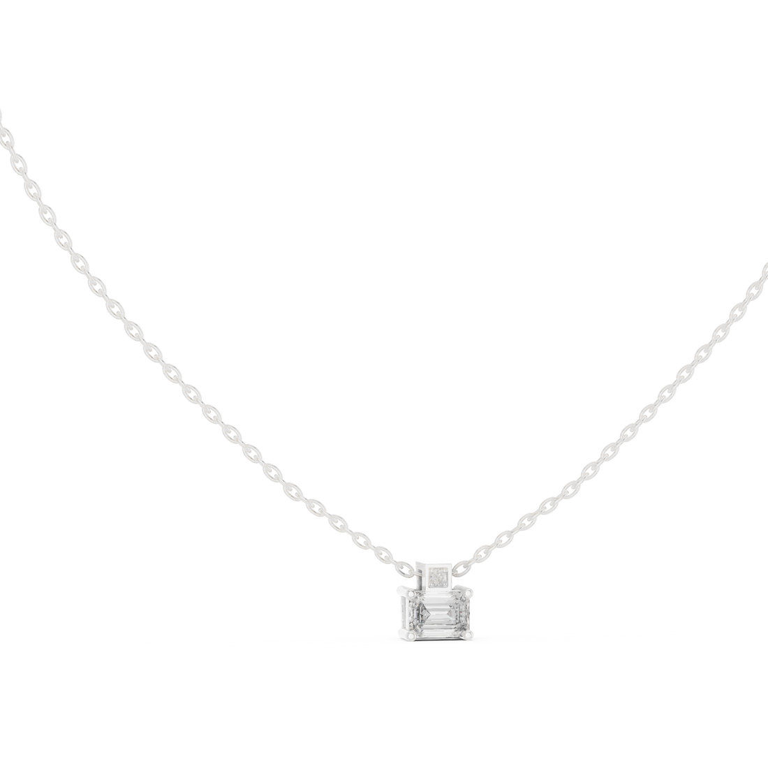 Emerald-Cut Diamond Pendant Necklace