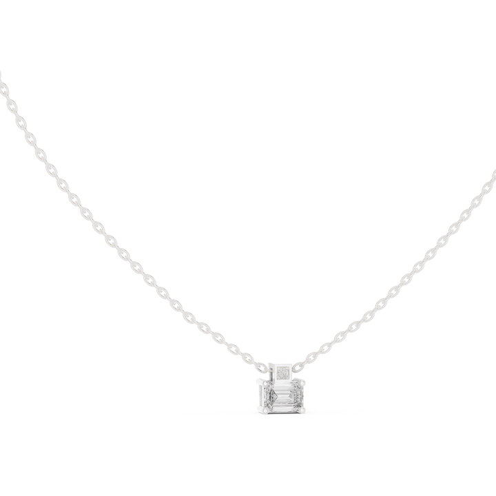 Emerald-Cut Diamond Pendant Necklace
