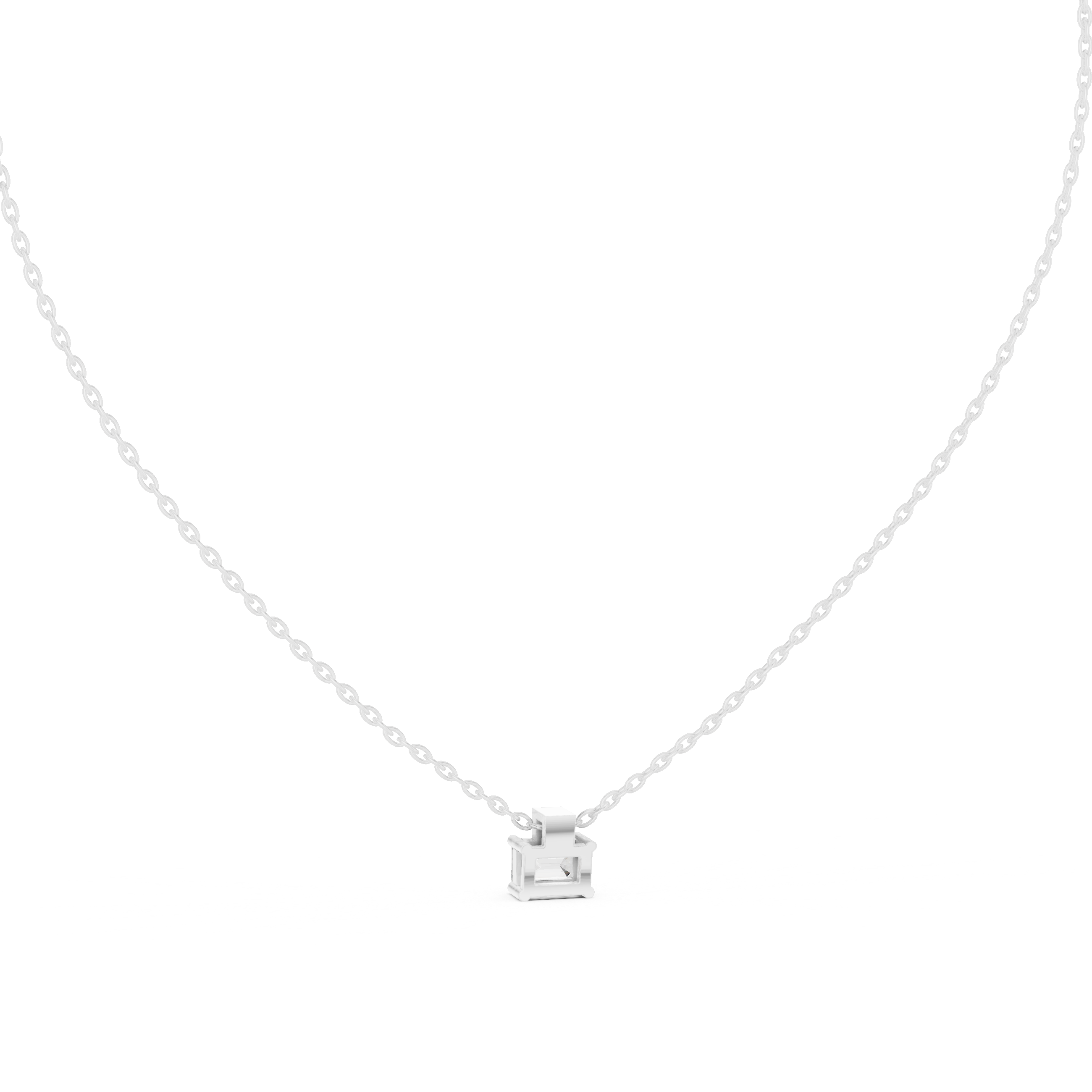 Emerald-Cut Diamond Pendant Necklace