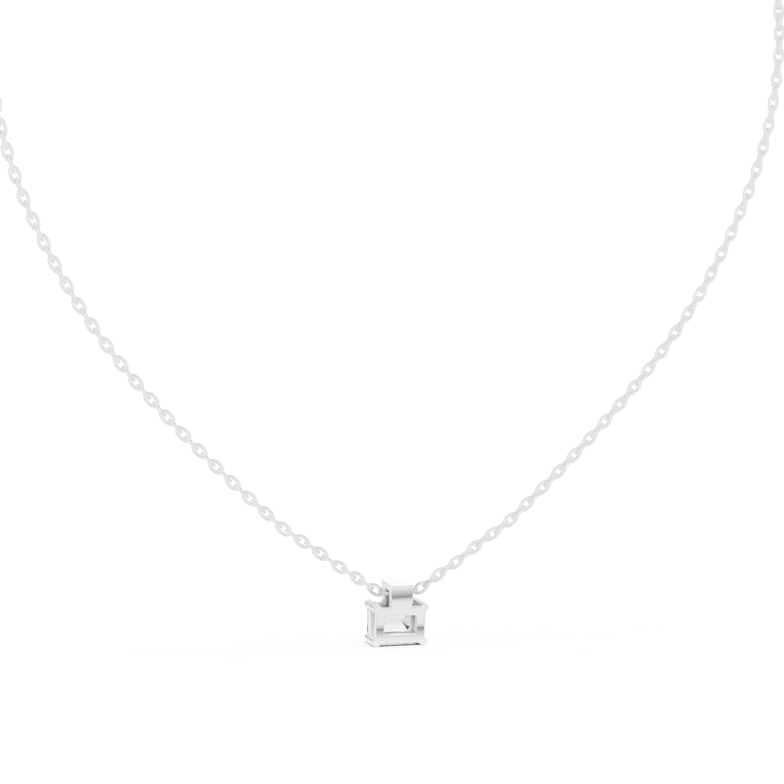 Emerald-Cut Diamond Pendant Necklace