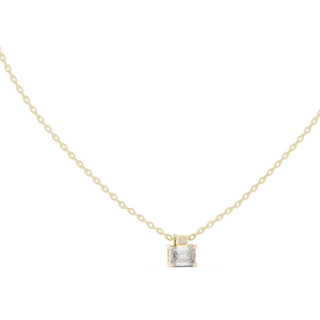 Emerald-Cut Diamond Pendant Necklace