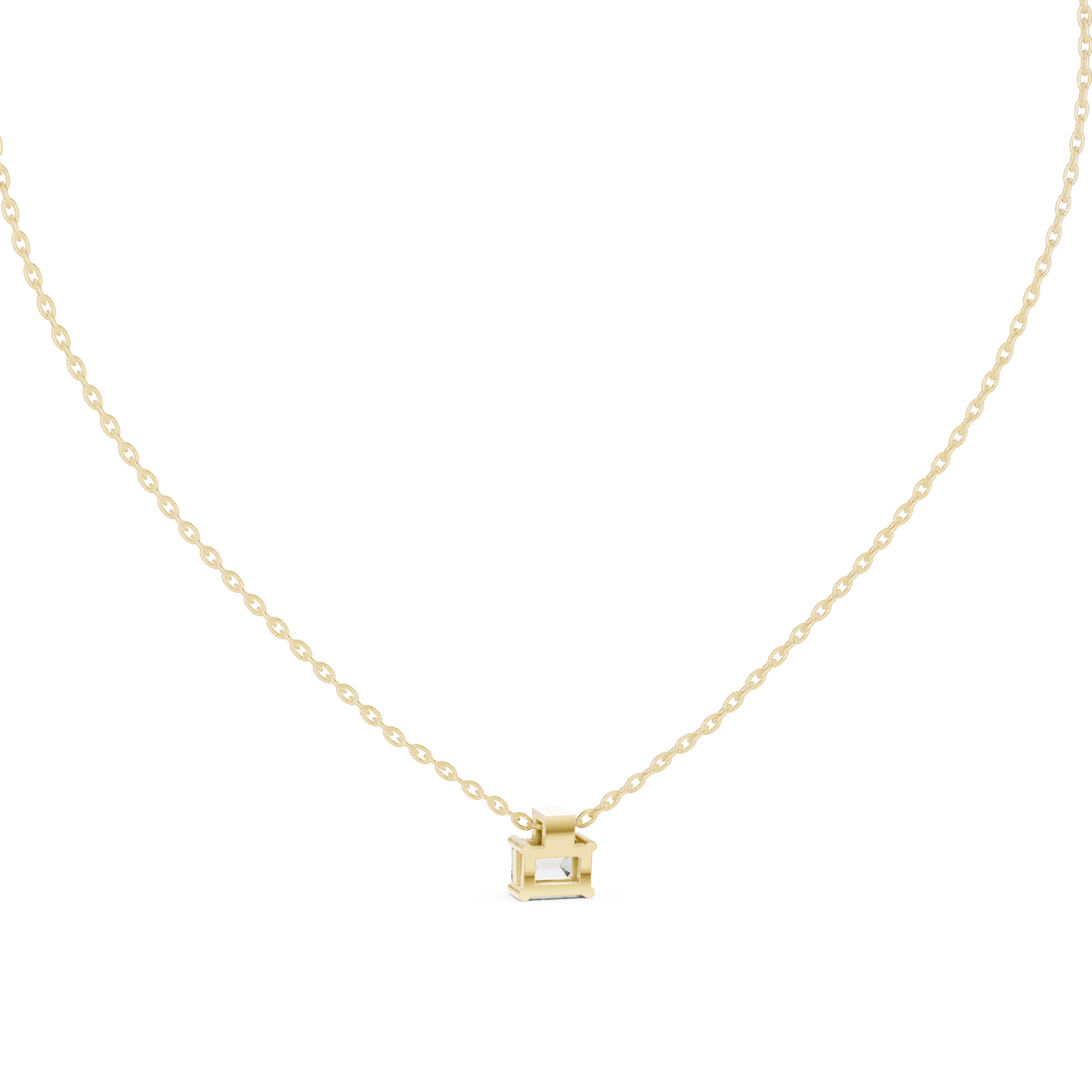 Emerald-Cut Diamond Pendant Necklace