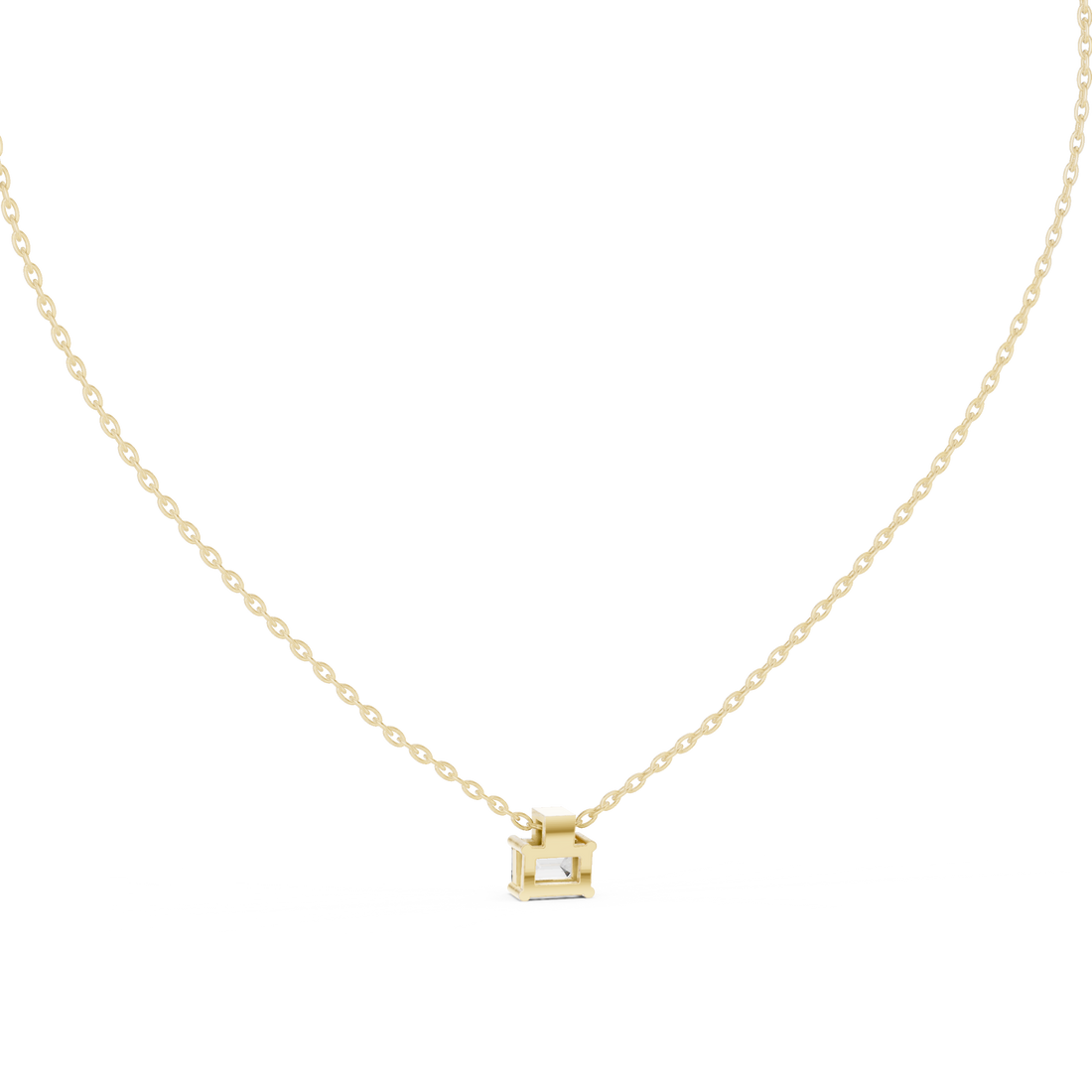 Emerald-Cut Diamond Pendant Necklace
