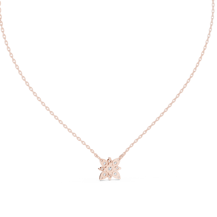 Floral Diamond Pendant Necklace