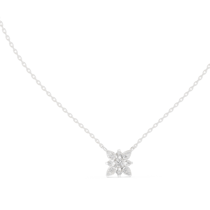 Floral Diamond Pendant Necklace