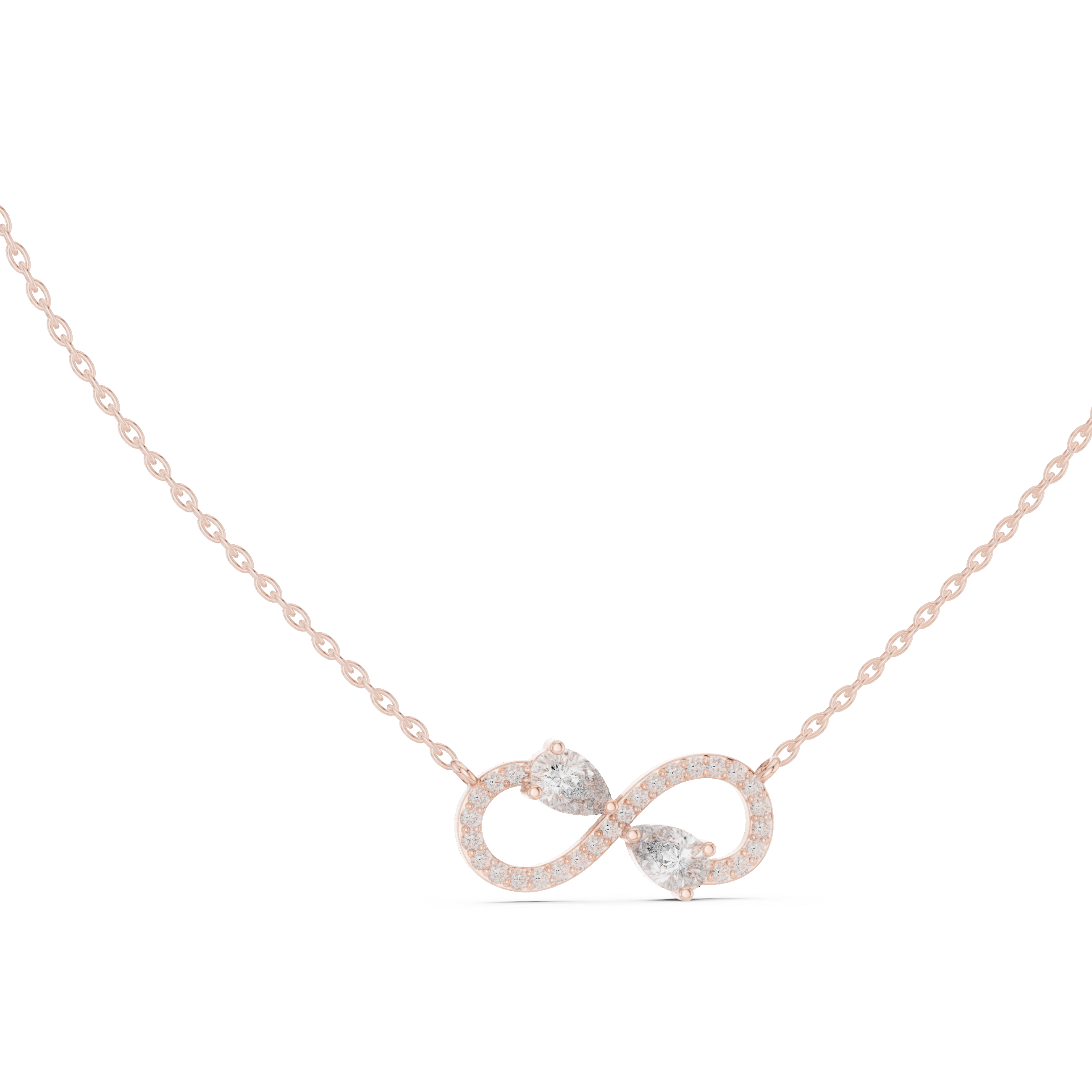 Infinity Two-Stone Diamond Pendant Necklace