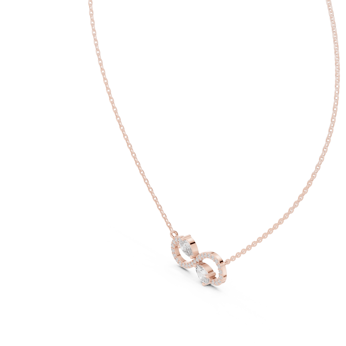 Infinity Two-Stone Diamond Pendant Necklace