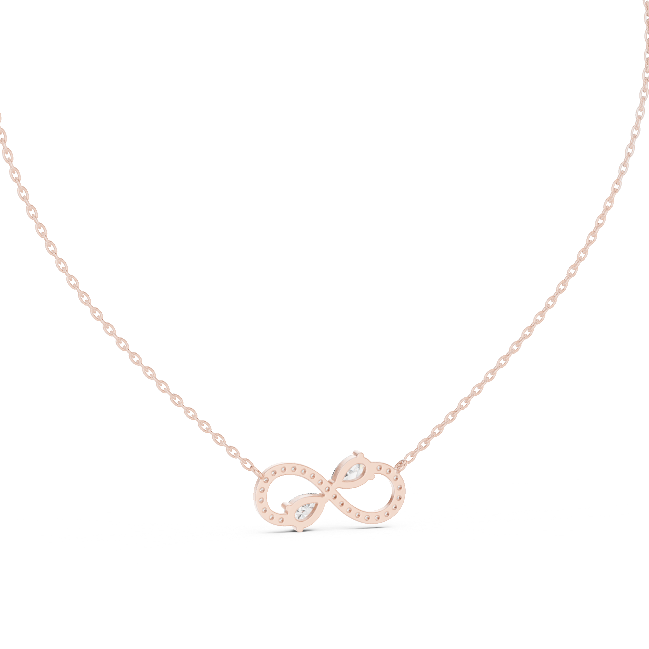 Infinity Two-Stone Diamond Pendant Necklace