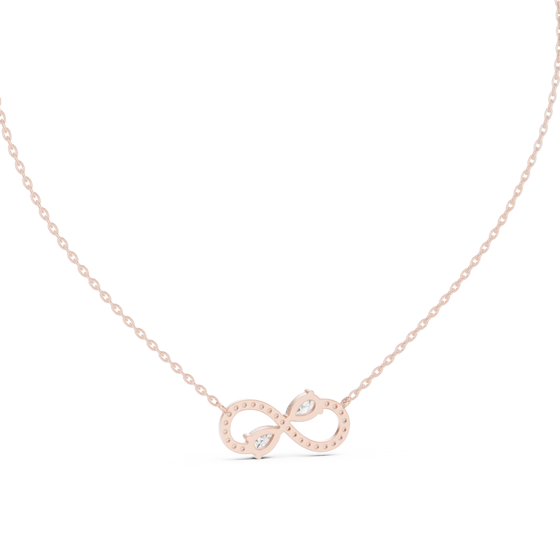 Infinity Two-Stone Diamond Pendant Necklace