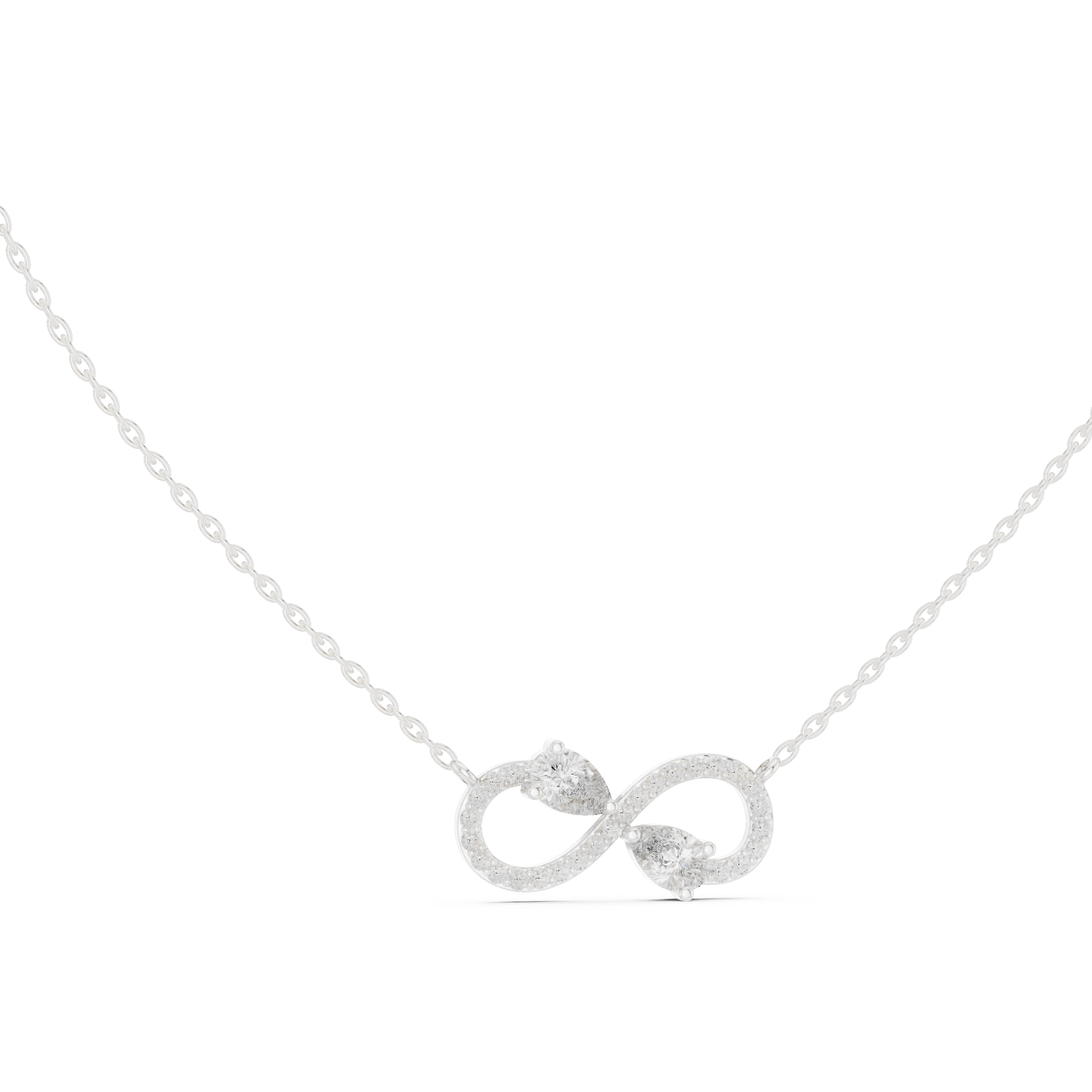 Infinity Two-Stone Diamond Pendant Necklace