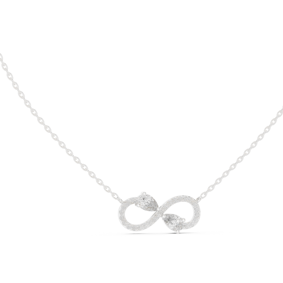 Infinity Two-Stone Diamond Pendant Necklace