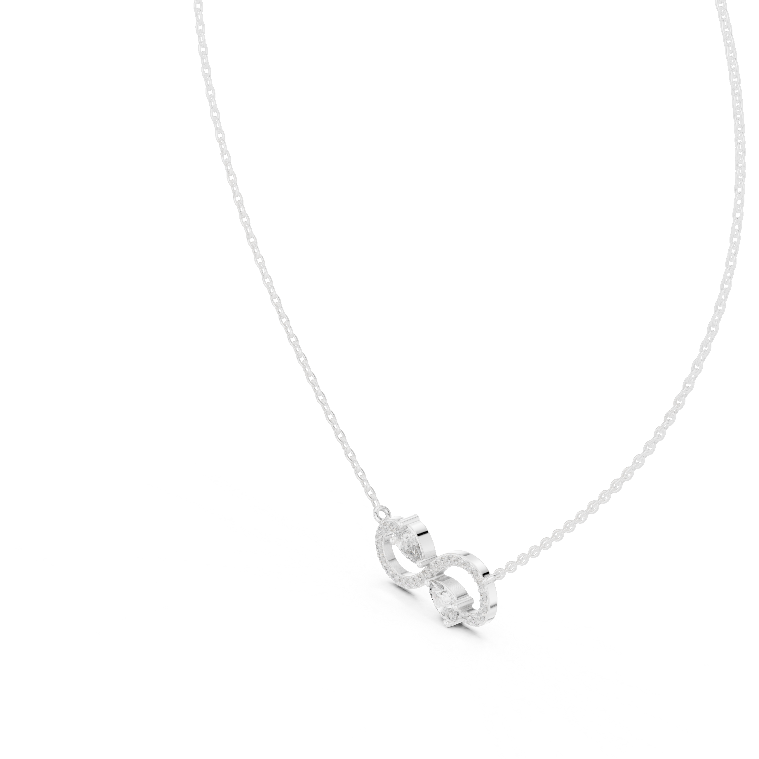 Infinity Two-Stone Diamond Pendant Necklace