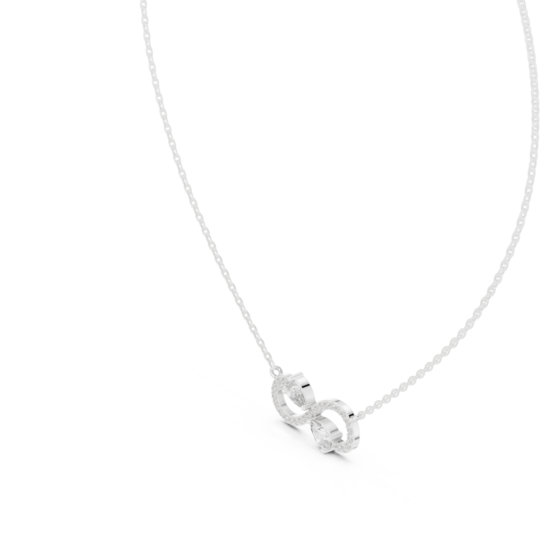 Infinity Two-Stone Diamond Pendant Necklace