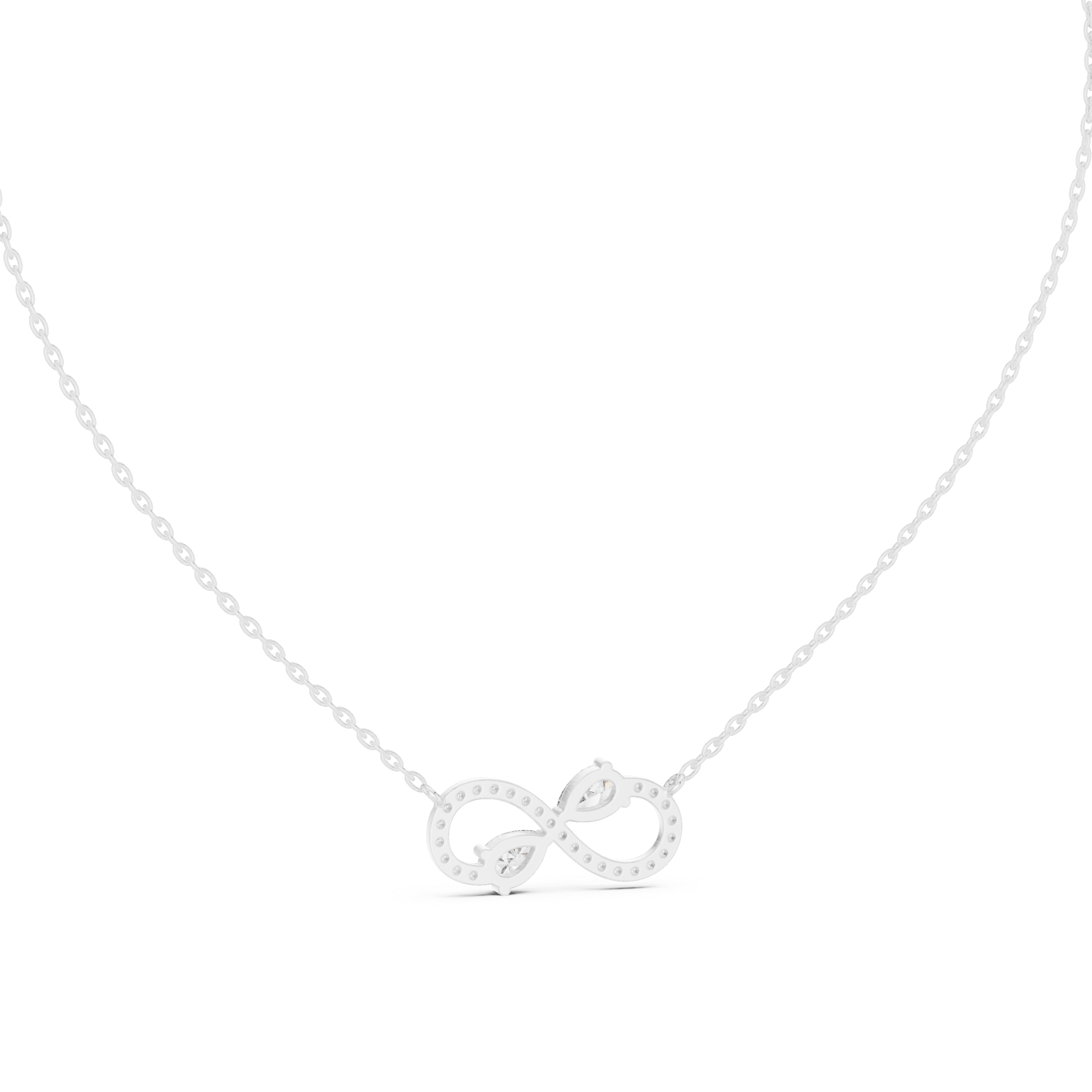 Infinity Two-Stone Diamond Pendant Necklace