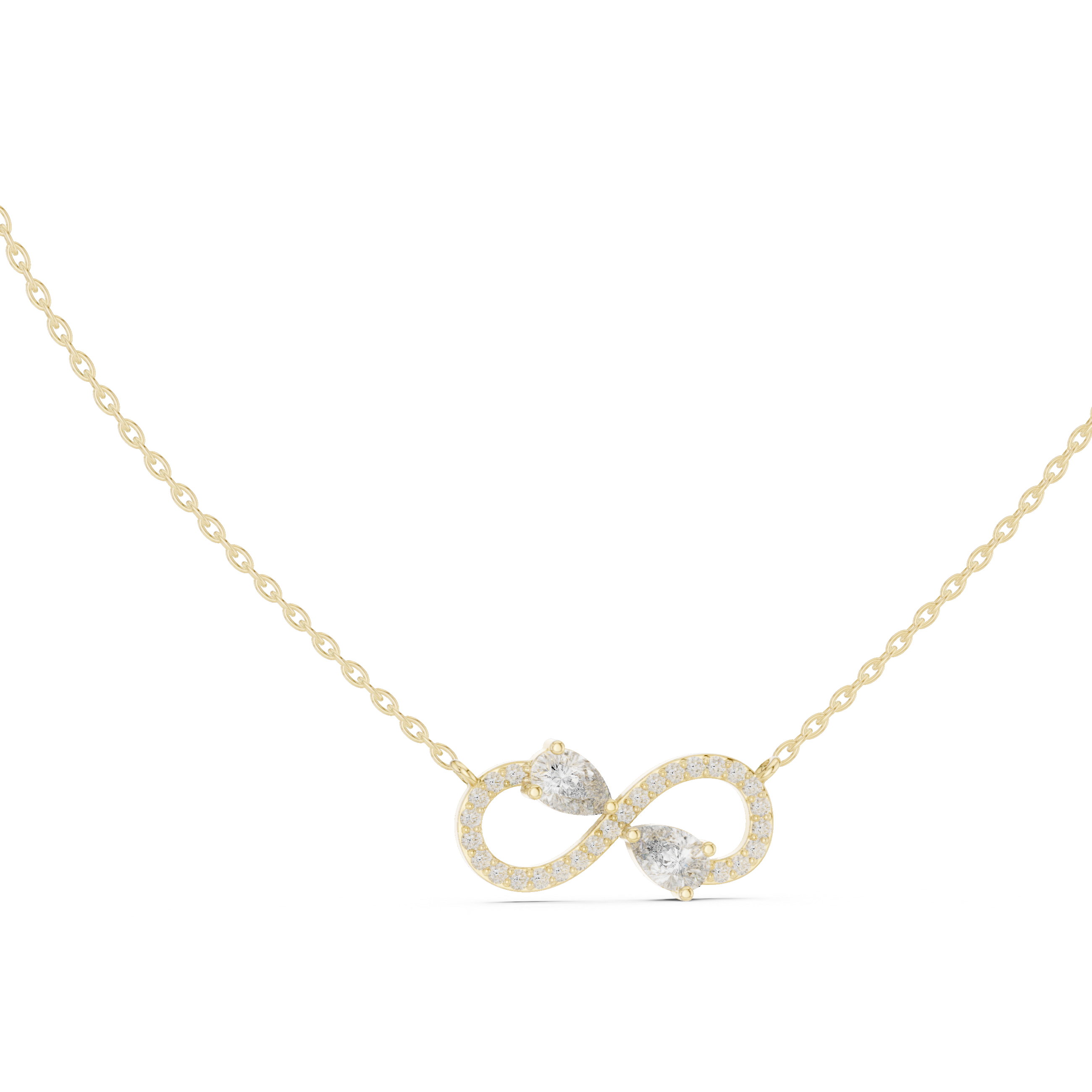 Infinity Two-Stone Diamond Pendant Necklace