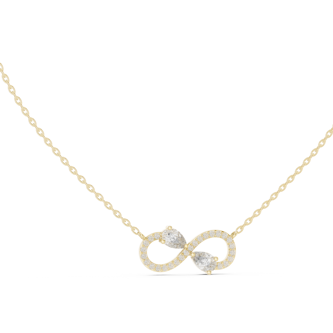 Infinity Two-Stone Diamond Pendant Necklace