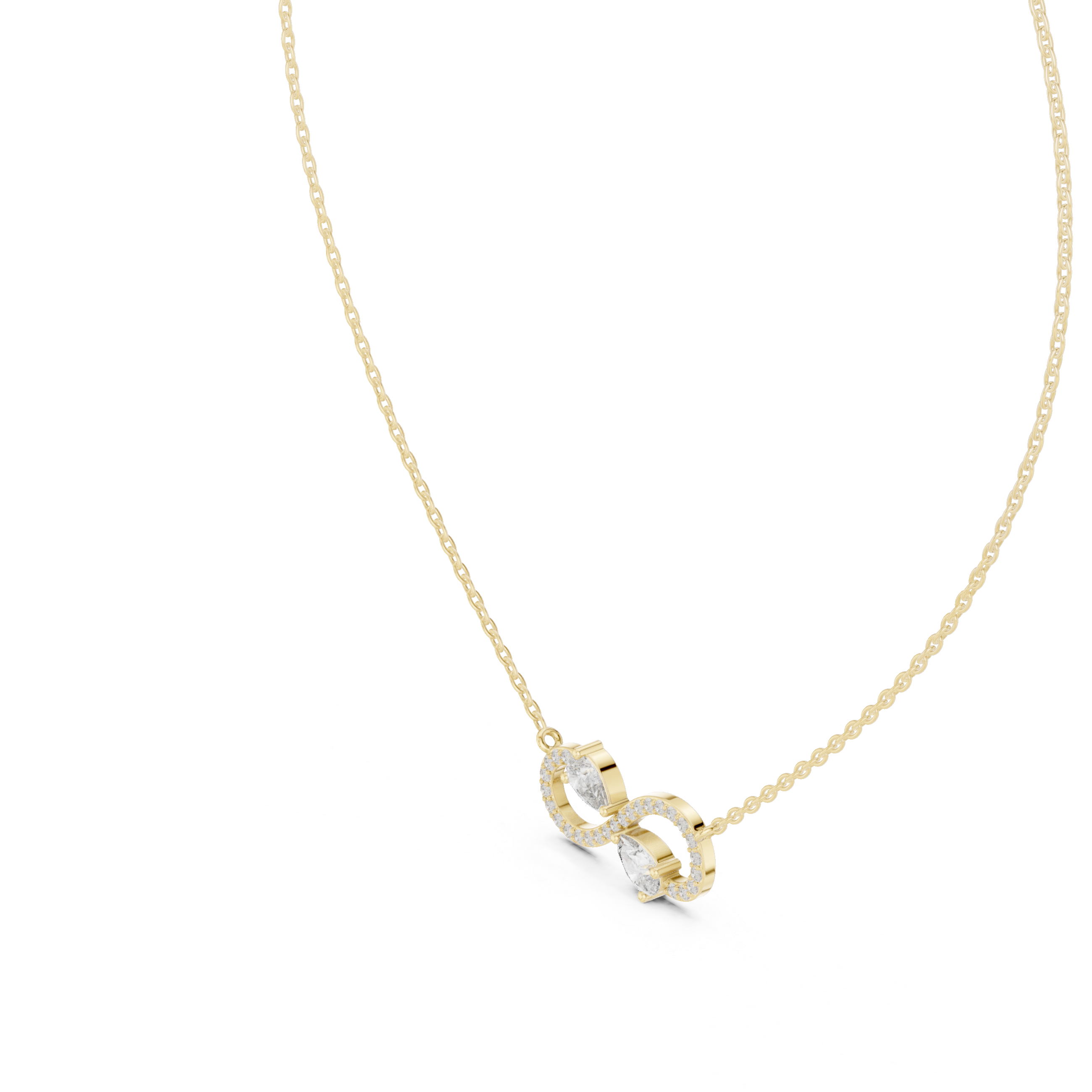 Infinity Two-Stone Diamond Pendant Necklace