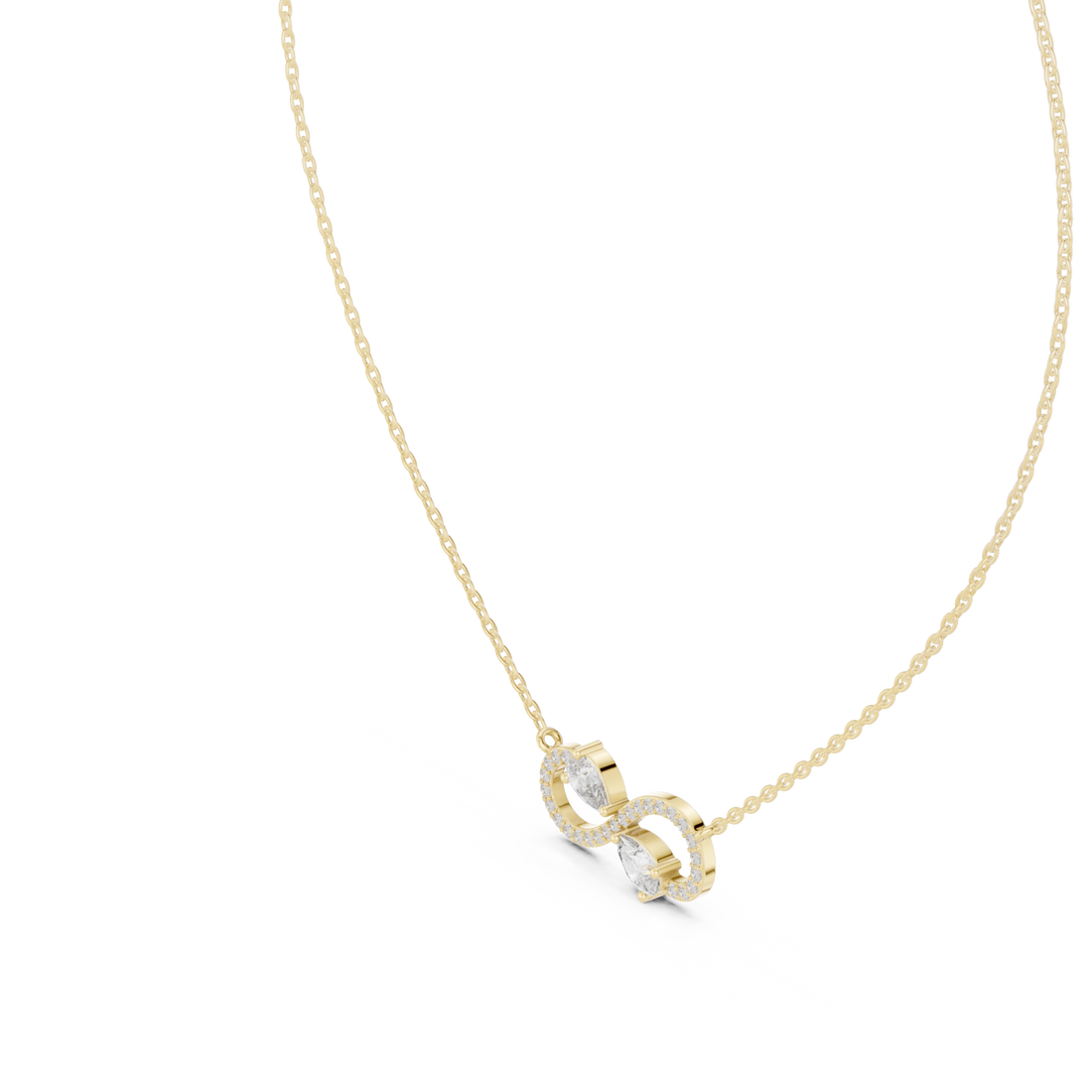 Infinity Two-Stone Diamond Pendant Necklace