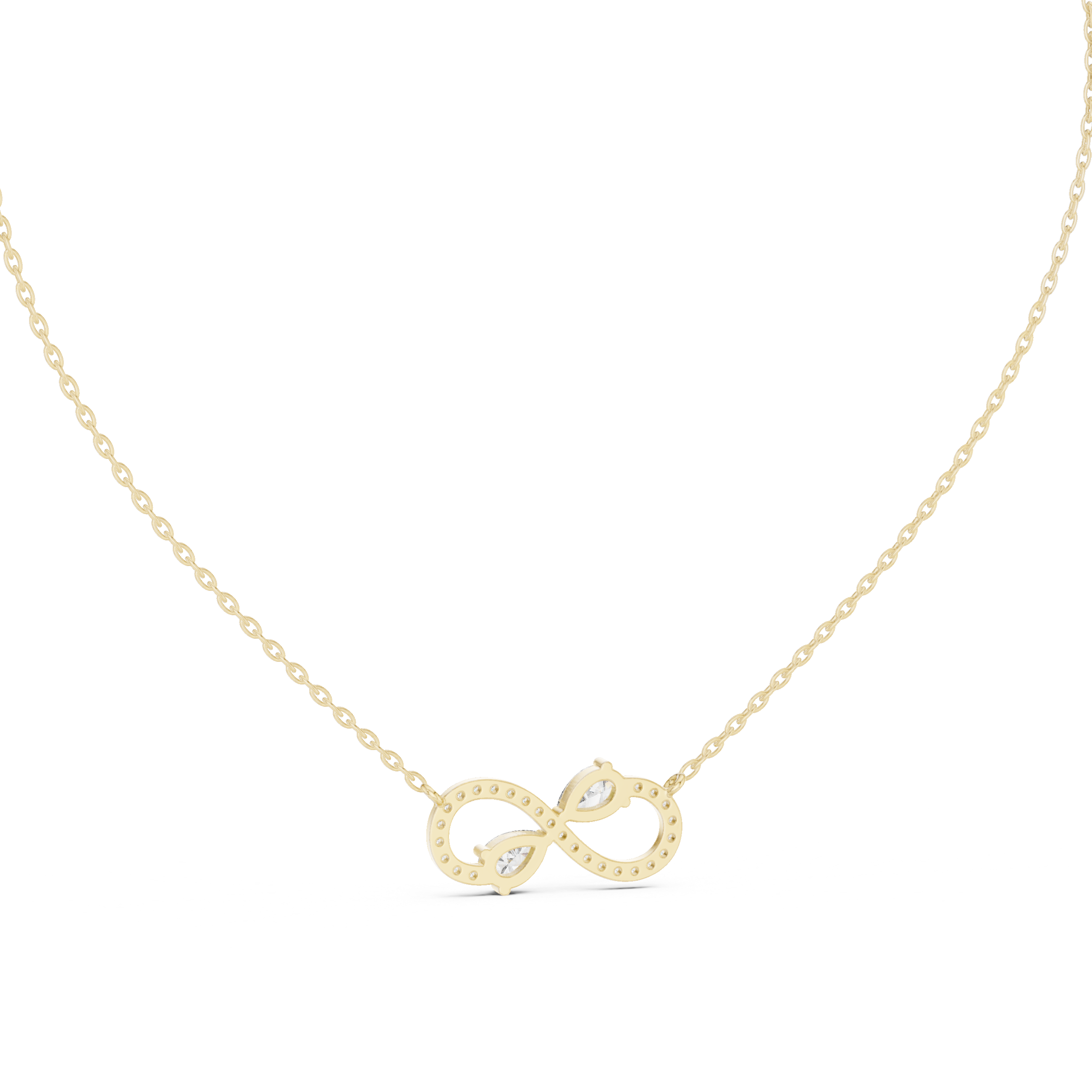 Infinity Two-Stone Diamond Pendant Necklace