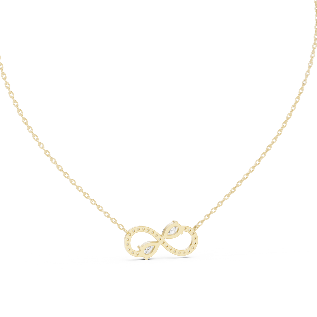 Infinity Two-Stone Diamond Pendant Necklace