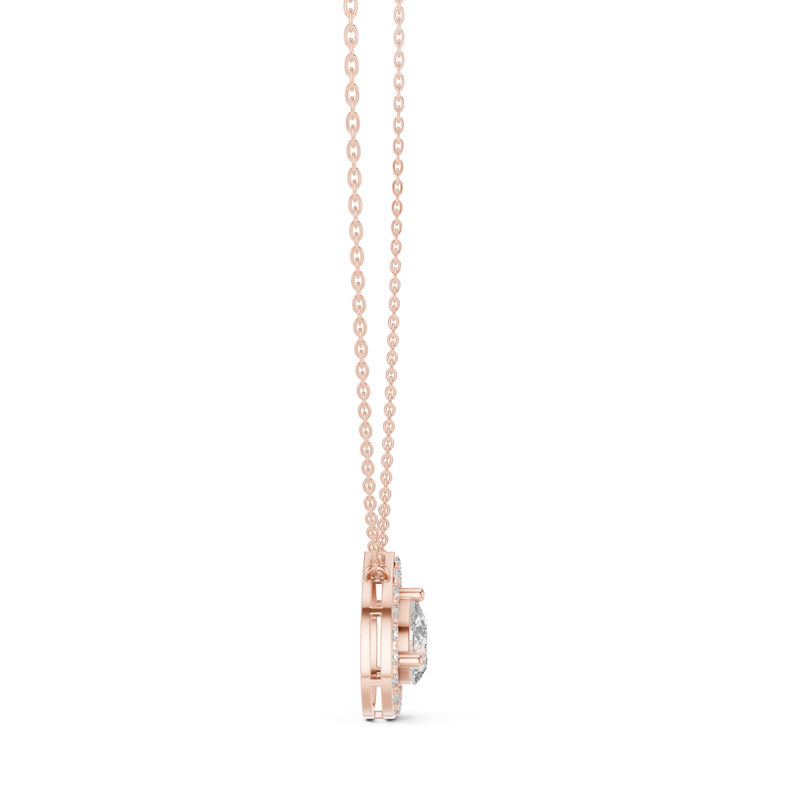 Pear-Shaped Diamond Halo Pendant