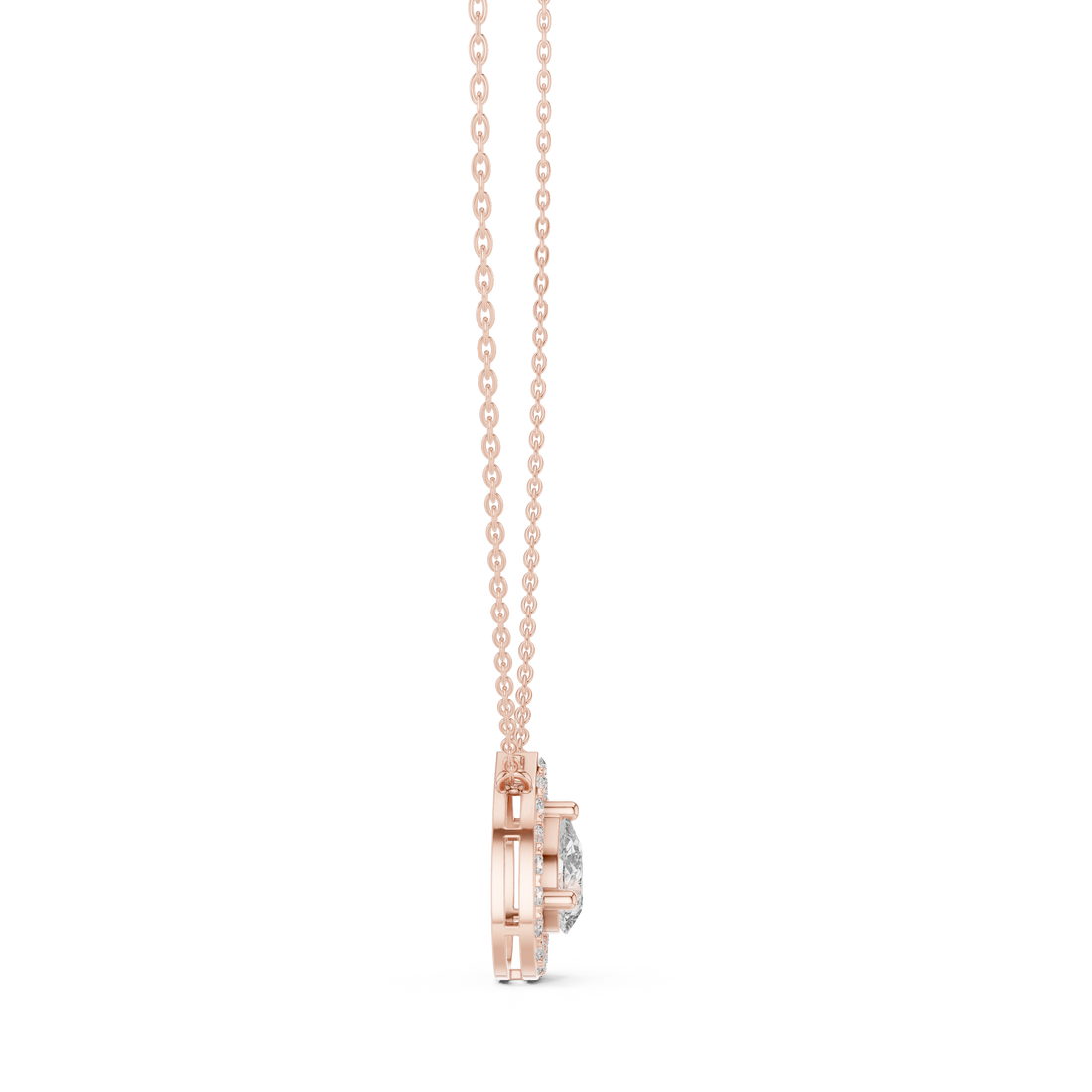 Pear-Shaped Diamond Halo Pendant