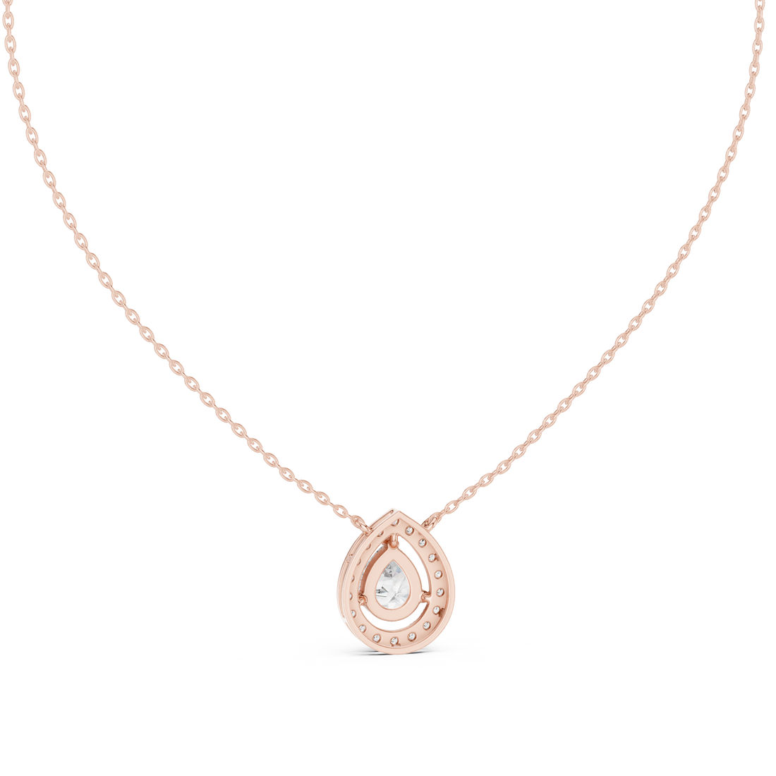 Pear-Shaped Diamond Halo Pendant