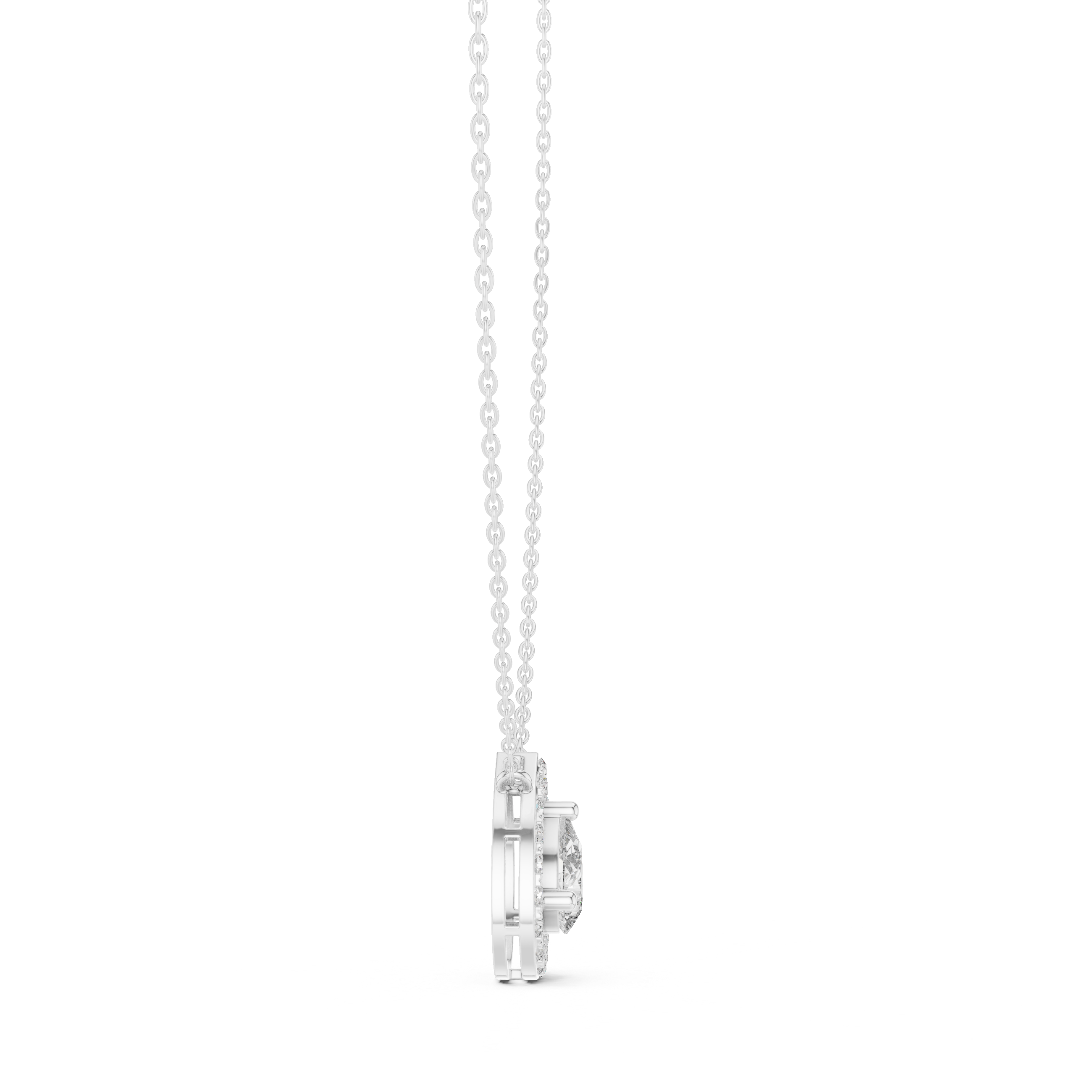 Pear-Shaped Diamond Halo Pendant