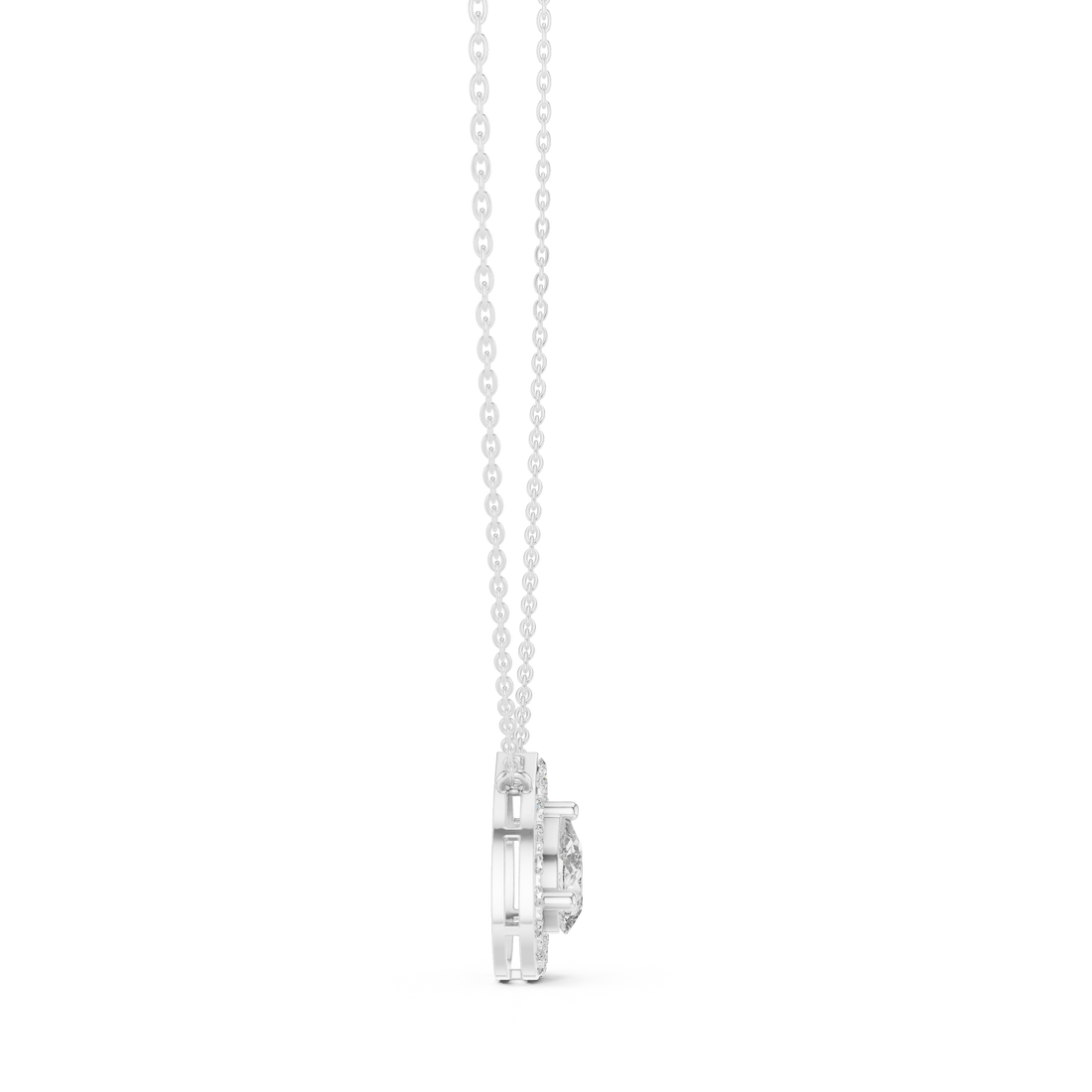 Pear-Shaped Diamond Halo Pendant