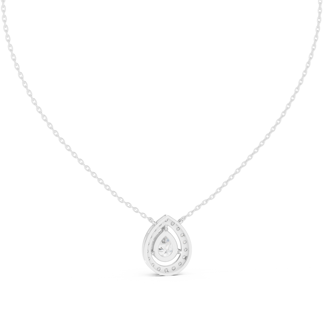 Pear-Shaped Diamond Halo Pendant