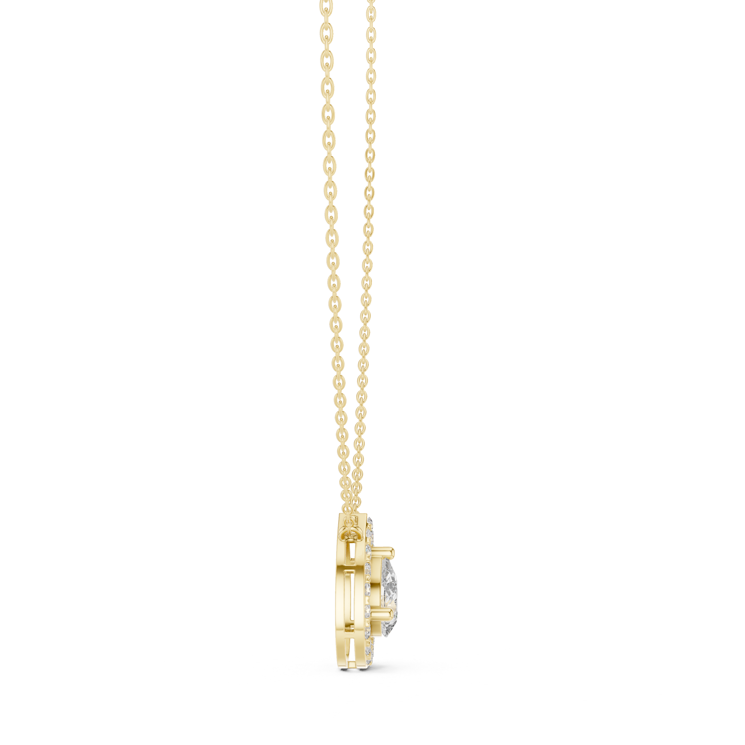 Pear-Shaped Diamond Halo Pendant