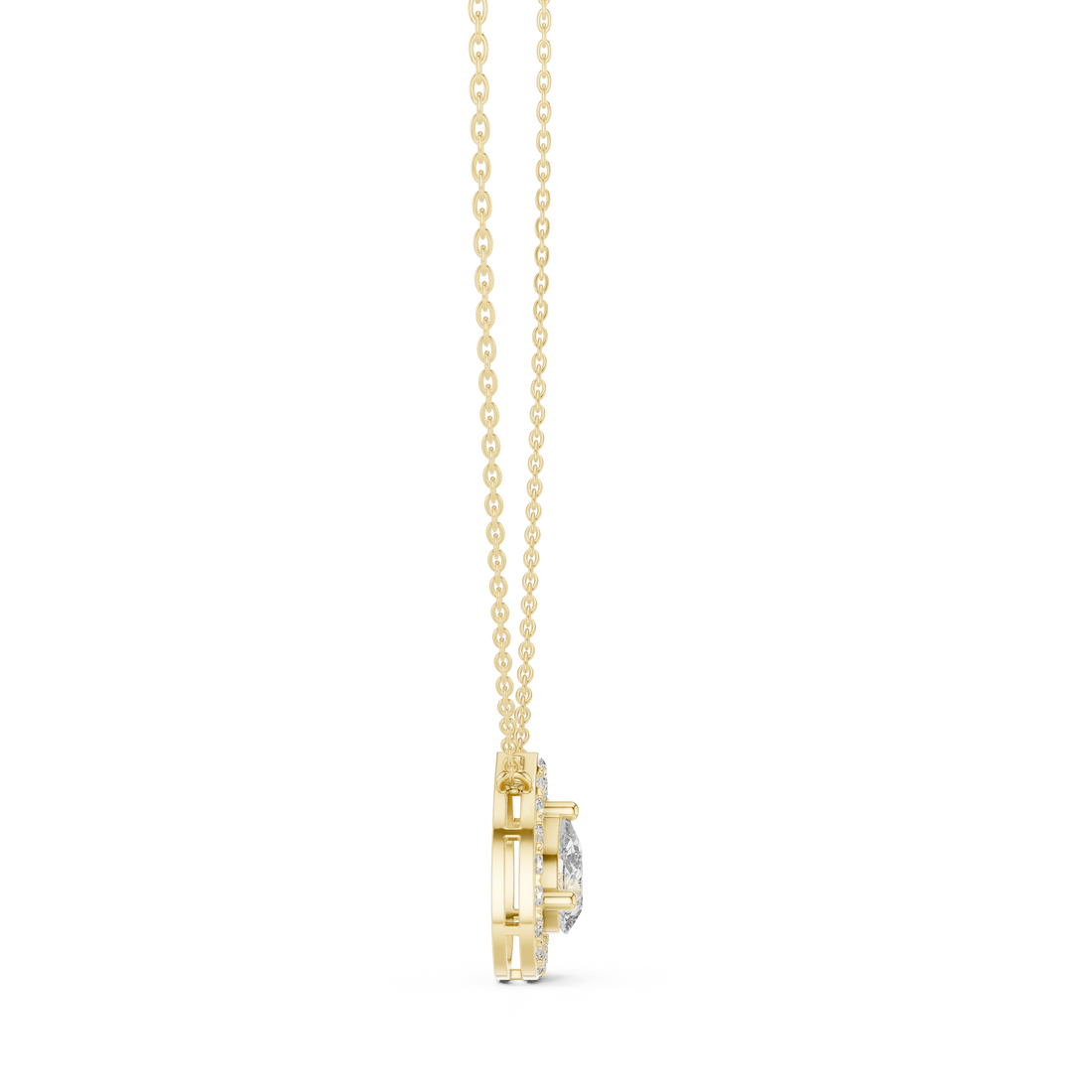 Pear-Shaped Diamond Halo Pendant