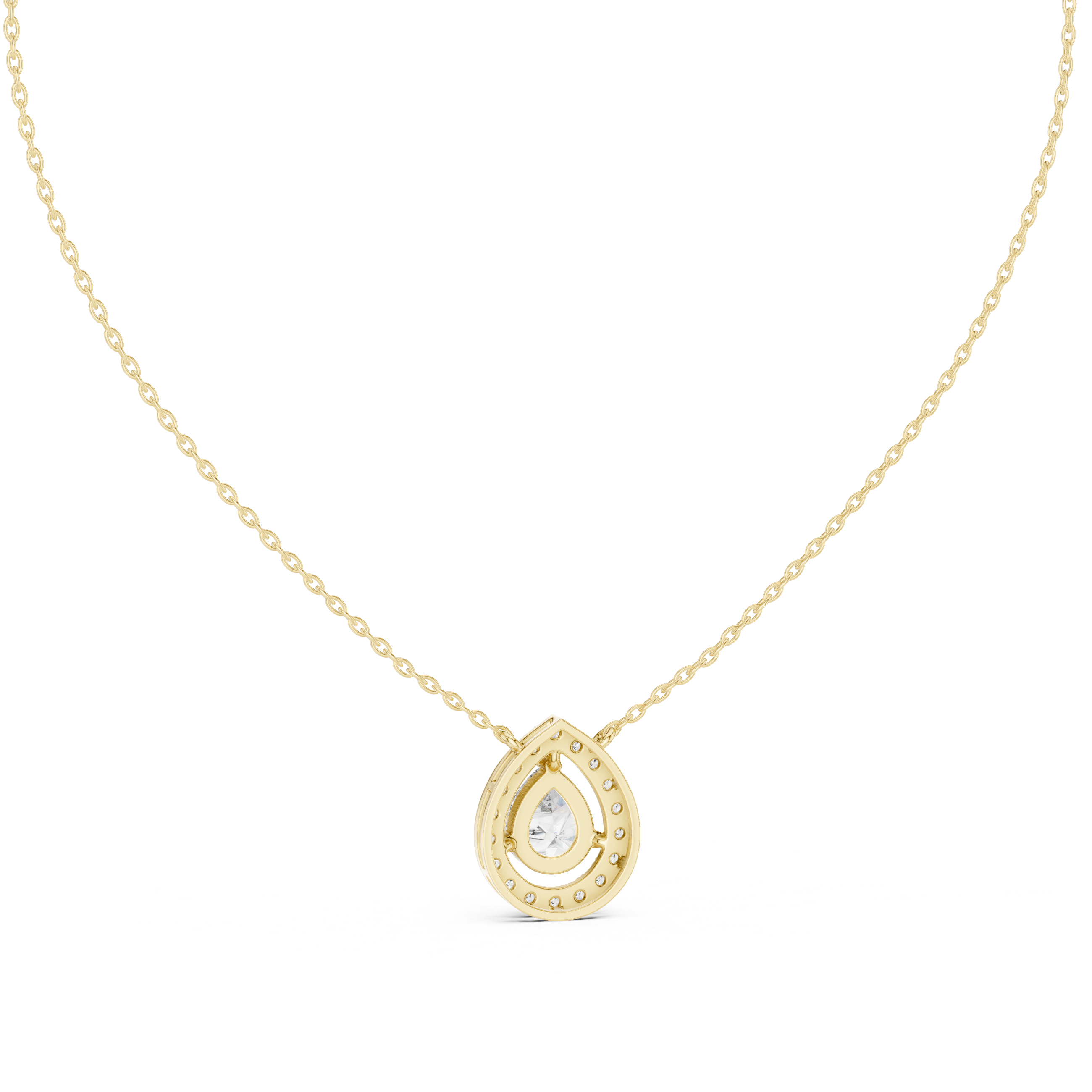 Pear-Shaped Diamond Halo Pendant