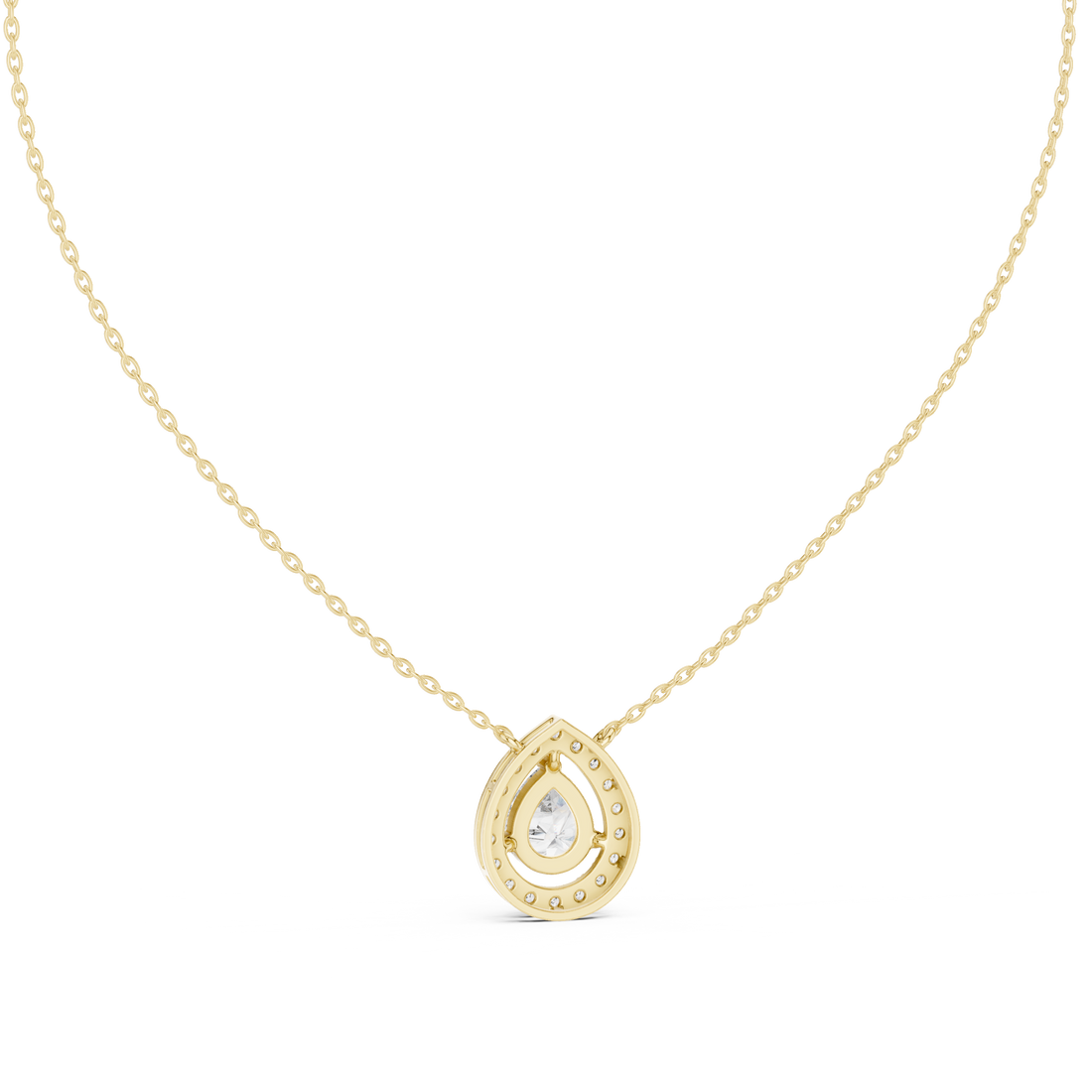 Pear-Shaped Diamond Halo Pendant