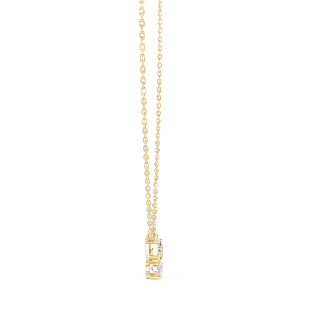 Three-Stone Diamond Cluster Pendant Necklace