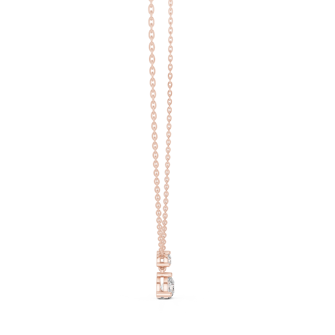Two-Diamond Drop Pendant Necklace