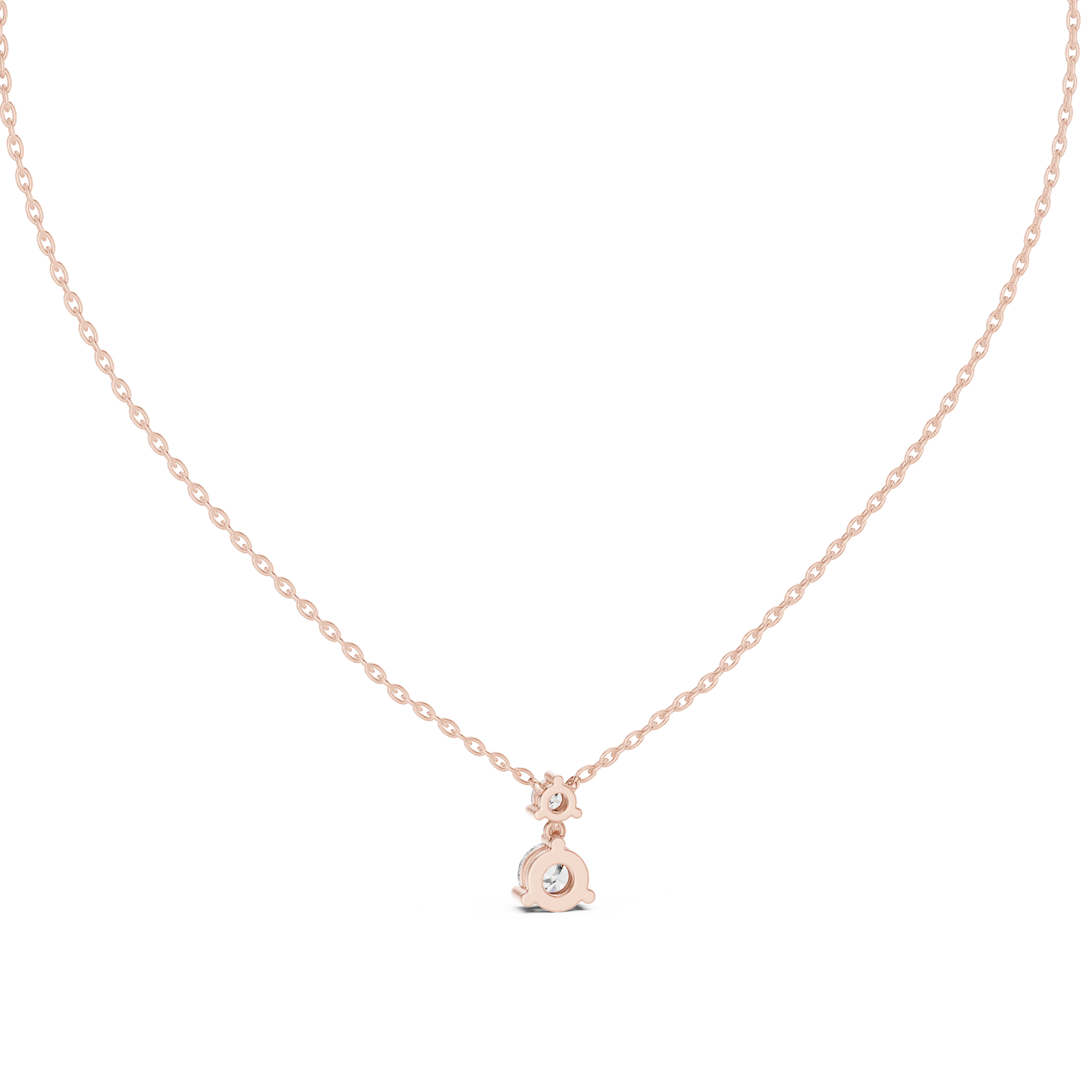 Two-Diamond Drop Pendant Necklace