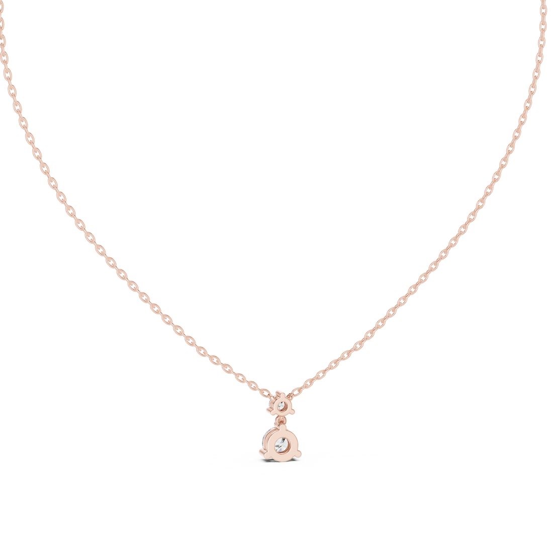 Two-Diamond Drop Pendant Necklace