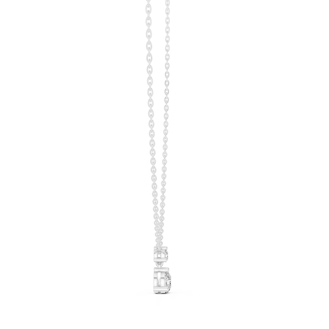 Two-Diamond Drop Pendant Necklace