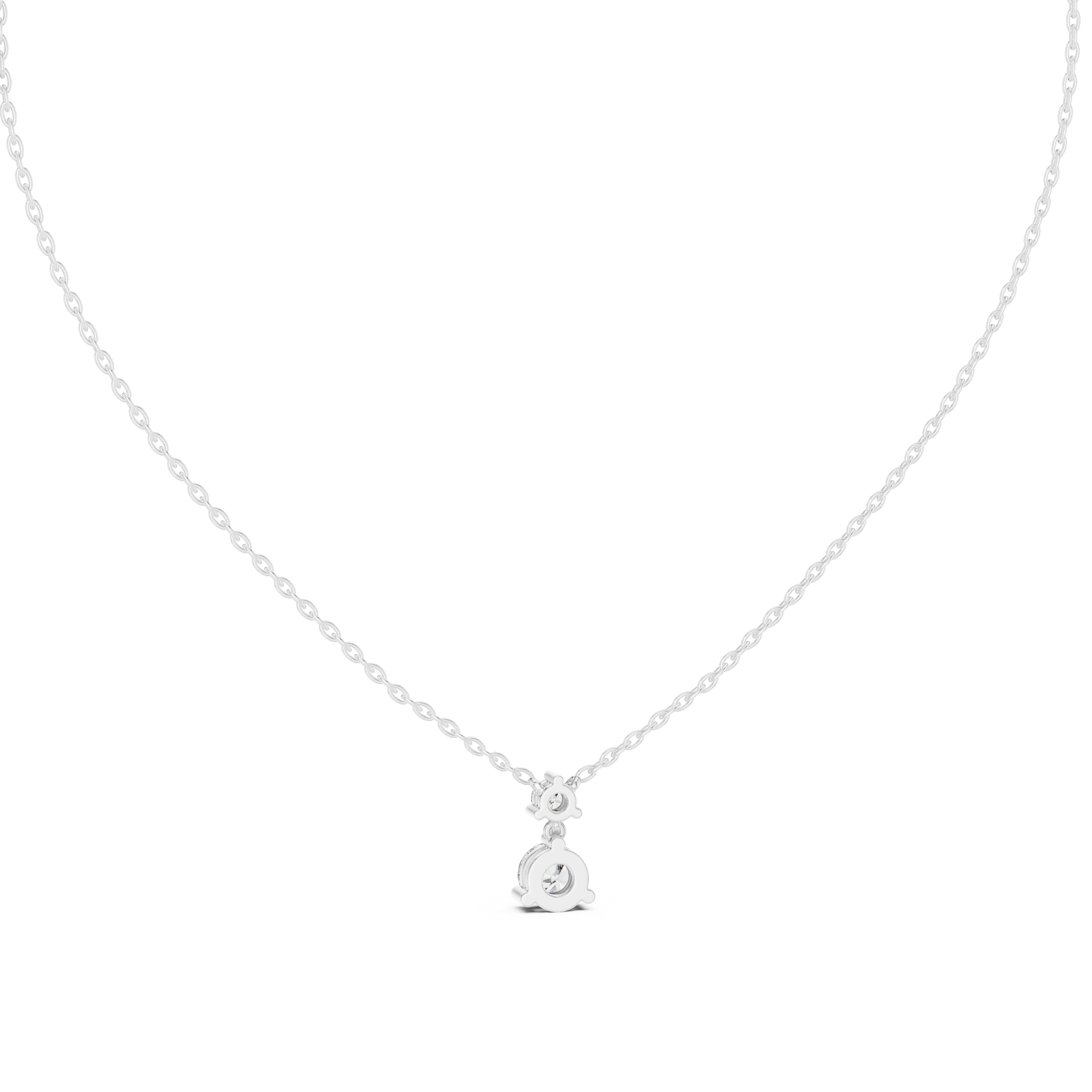 Two-Diamond Drop Pendant Necklace