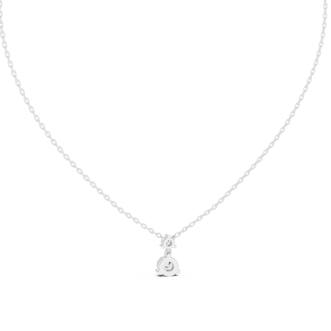 Two-Diamond Drop Pendant Necklace