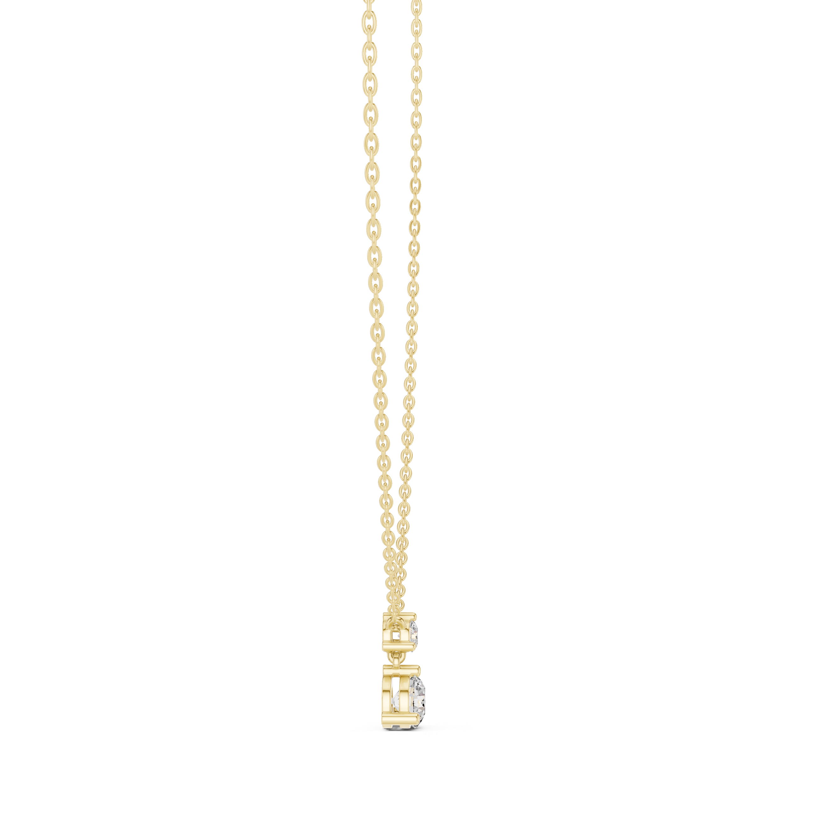 Two-Diamond Drop Pendant Necklace