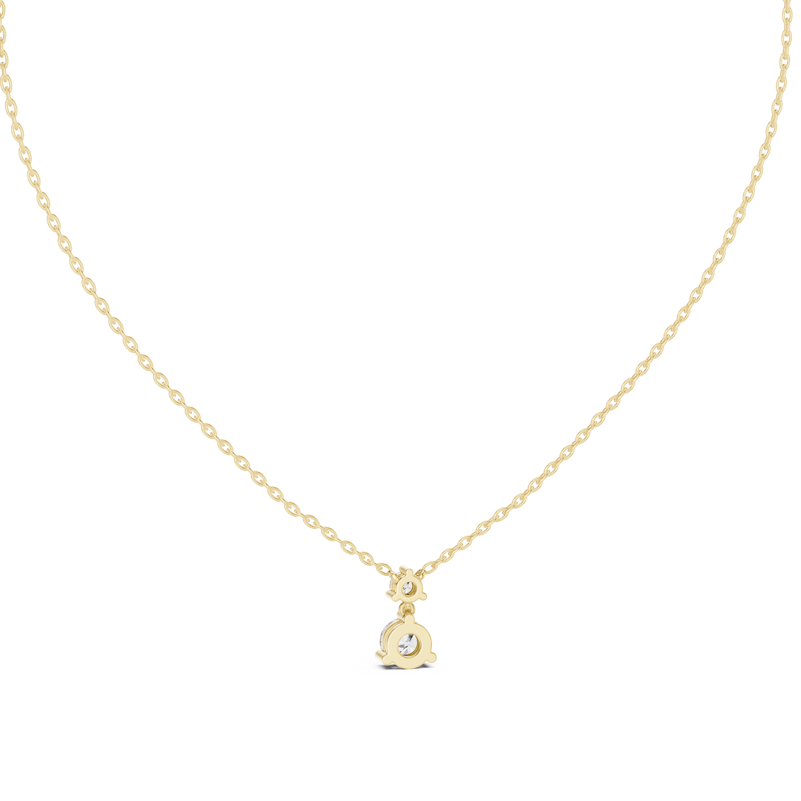 Two-Diamond Drop Pendant Necklace